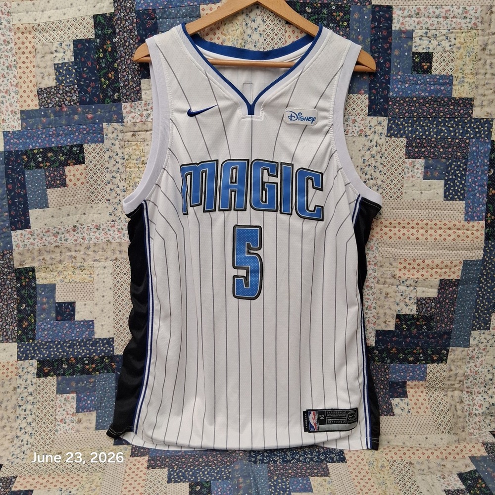 Nike Orlando Magic Mo Bamba #5 Jersey Size 52 White Striped Disney